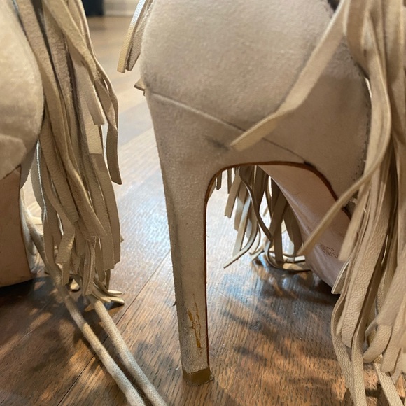 Zara Faux Suede Fringe Heels - Picture 5 of 6
